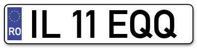 Placuta inmatriculare numar auto  IL-11-EQQ, IL 11 EQQ, IL11EQQ
