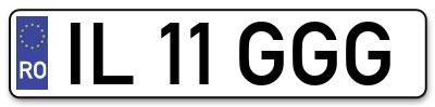 Placuta inmatriculare numar auto  IL-11-GGG, IL 11 GGG, IL11GGG