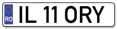 Placuta inmatriculare numar auto  IL-11-ORY, IL 11 ORY, IL11ORY