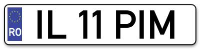 Placuta inmatriculare numar auto  IL-11-PIM, IL 11 PIM, IL11PIM
