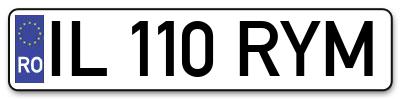 Placuta inmatriculare numar auto  IL-110-RYM, IL 110 RYM, IL110RYM