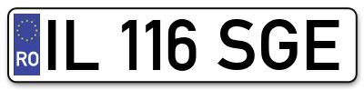 Placuta inmatriculare numar auto  IL-116-SGE, IL 116 SGE, IL116SGE