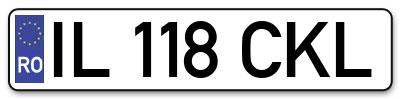 Placuta inmatriculare numar auto  IL-118-CKL, IL 118 CKL, IL118CKL