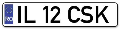 Placuta inmatriculare numar auto  IL-12-CSK, IL 12 CSK, IL12CSK
