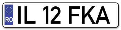Placuta inmatriculare numar auto  IL-12-FKA, IL 12 FKA, IL12FKA