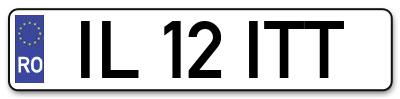 Placuta inmatriculare numar auto  IL-12-ITT, IL 12 ITT, IL12ITT