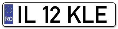 Placuta inmatriculare numar auto  IL-12-KLE, IL 12 KLE, IL12KLE