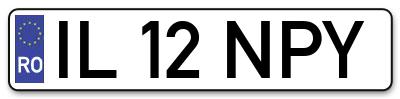 Placuta inmatriculare numar auto  IL-12-NPY, IL 12 NPY, IL12NPY