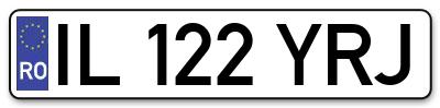 Placuta inmatriculare numar auto  IL-122-YRJ, IL 122 YRJ, IL122YRJ