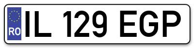 Placuta inmatriculare numar auto  IL-129-EGP, IL 129 EGP, IL129EGP