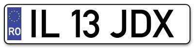 Placuta inmatriculare numar auto  IL-13-JDX, IL 13 JDX, IL13JDX