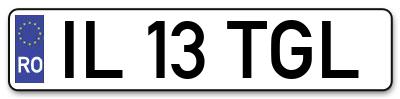 Placuta inmatriculare numar auto  IL-13-TGL, IL 13 TGL, IL13TGL