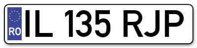 Placuta inmatriculare numar auto  IL-135-RJP, IL 135 RJP, IL135RJP