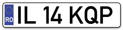 Placuta inmatriculare numar auto  IL-14-KQP, IL 14 KQP, IL14KQP