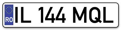 Placuta inmatriculare numar auto  IL-144-MQL, IL 144 MQL, IL144MQL