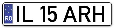 Placuta inmatriculare numar auto  IL-15-ARH, IL 15 ARH, IL15ARH