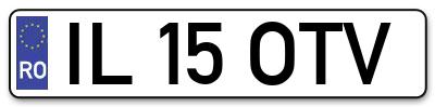 Placuta inmatriculare numar auto  IL-15-OTV, IL 15 OTV, IL15OTV