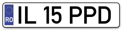 Placuta inmatriculare numar auto  IL-15-PPD, IL 15 PPD, IL15PPD