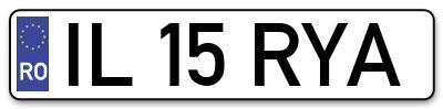 Placuta inmatriculare numar auto  IL-15-RYA, IL 15 RYA, IL15RYA