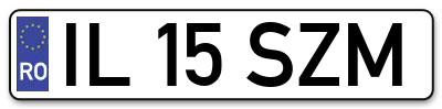 Placuta inmatriculare numar auto  IL-15-SZM, IL 15 SZM, IL15SZM