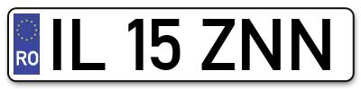 Placuta inmatriculare numar auto  IL-15-ZNN, IL 15 ZNN, IL15ZNN