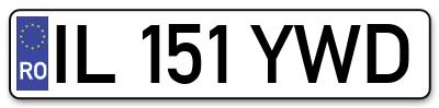 Placuta inmatriculare numar auto  IL-151-YWD, IL 151 YWD, IL151YWD
