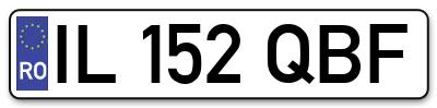 Placuta inmatriculare numar auto  IL-152-QBF, IL 152 QBF, IL152QBF