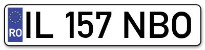 Placuta inmatriculare numar auto  IL-157-NBO, IL 157 NBO, IL157NBO