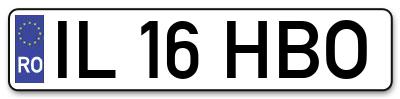 Placuta inmatriculare numar auto  IL-16-HBO, IL 16 HBO, IL16HBO