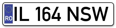 Placuta inmatriculare numar auto  IL-164-NSW, IL 164 NSW, IL164NSW