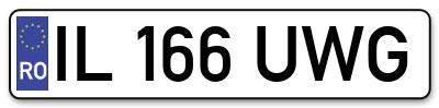 Placuta inmatriculare numar auto  IL-166-UWG, IL 166 UWG, IL166UWG