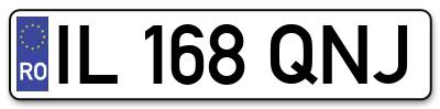 Placuta inmatriculare numar auto  IL-168-QNJ, IL 168 QNJ, IL168QNJ