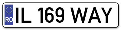 Placuta inmatriculare numar auto  IL-169-WAY, IL 169 WAY, IL169WAY