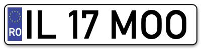 Placuta inmatriculare numar auto  IL-17-MOO, IL 17 MOO, IL17MOO