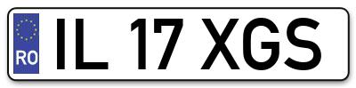 Placuta inmatriculare numar auto  IL-17-XGS, IL 17 XGS, IL17XGS