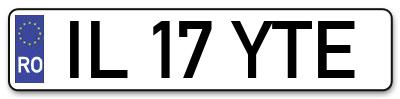 Placuta inmatriculare numar auto  IL-17-YTE, IL 17 YTE, IL17YTE
