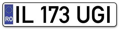 Placuta inmatriculare numar auto  IL-173-UGI, IL 173 UGI, IL173UGI