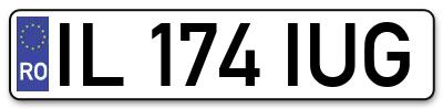 Placuta inmatriculare numar auto  IL-174-IUG, IL 174 IUG, IL174IUG