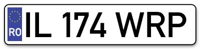 Placuta inmatriculare numar auto  IL-174-WRP, IL 174 WRP, IL174WRP