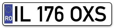 Placuta inmatriculare numar auto  IL-176-OXS, IL 176 OXS, IL176OXS