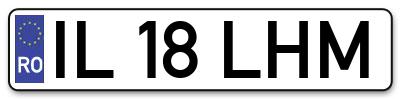 Placuta inmatriculare numar auto  IL-18-LHM, IL 18 LHM, IL18LHM