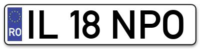 Placuta inmatriculare numar auto  IL-18-NPO, IL 18 NPO, IL18NPO