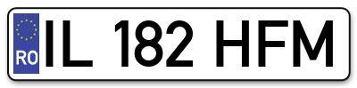 Placuta inmatriculare numar auto  IL-182-HFM, IL 182 HFM, IL182HFM