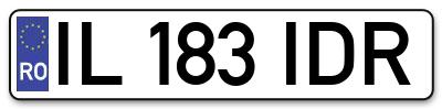 Placuta inmatriculare numar auto  IL-183-IDR, IL 183 IDR, IL183IDR