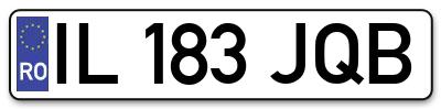 Placuta inmatriculare numar auto  IL-183-JQB, IL 183 JQB, IL183JQB