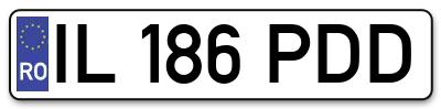 Placuta inmatriculare numar auto  IL-186-PDD, IL 186 PDD, IL186PDD