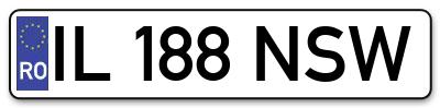 Placuta inmatriculare numar auto  IL-188-NSW, IL 188 NSW, IL188NSW