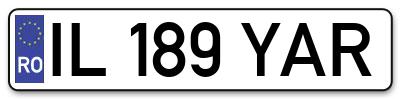 Placuta inmatriculare numar auto  IL-189-YAR, IL 189 YAR, IL189YAR