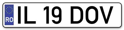 Placuta inmatriculare numar auto  IL-19-DOV, IL 19 DOV, IL19DOV