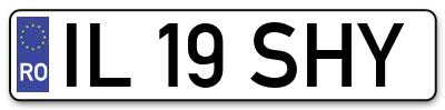 Placuta inmatriculare numar auto  IL-19-SHY, IL 19 SHY, IL19SHY